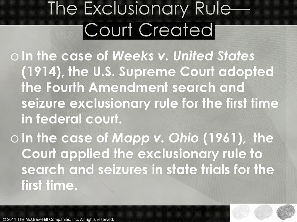 The exclusionary rule developed out of sales which supreme court case